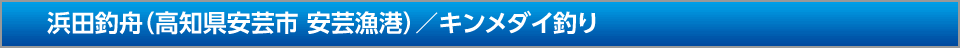 浜田釣舟（高知県安芸市 安芸漁港）