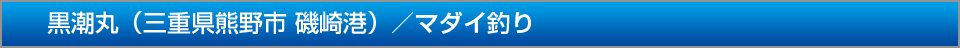 黒潮丸三重県熊野市磯崎港マダイ釣り