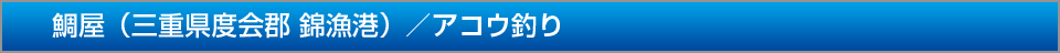 鯛屋三重県度会郡錦漁港アコウ釣り