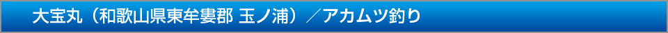 大宝丸和歌山県東牟婁郡玉ノ浦アカムツ釣り